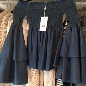 Caroline Constas Appolonia Top - navy XS - NWT